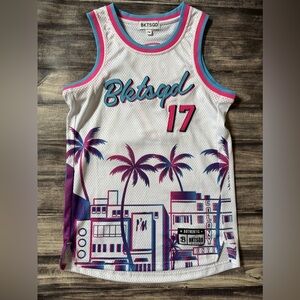 Kids Palm Tree Tank Top - White and Purple